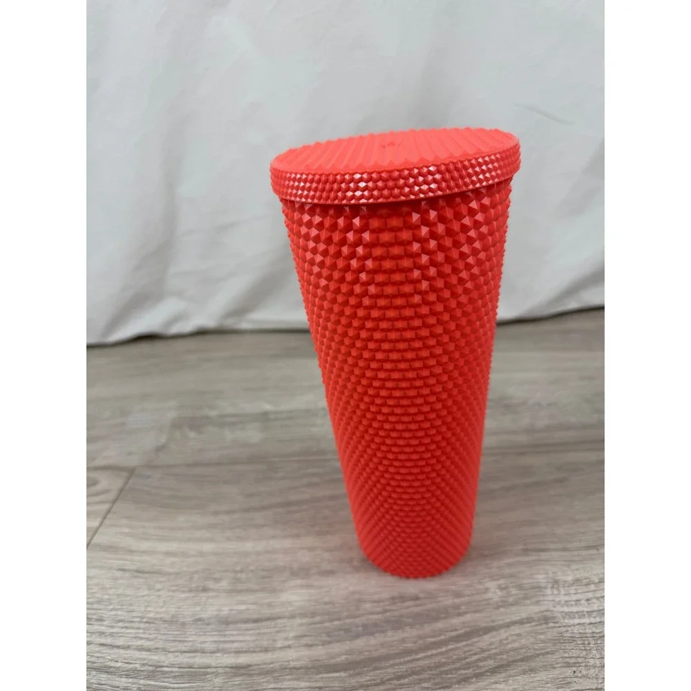 Starbucks Summer‎ 2022 Bling Studded Dragon Fruit Coral 24oz Tumbler No Straw